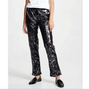 RTA BLACK SEQUIN LEOPARD PRINT PANTS SIZE SMALL